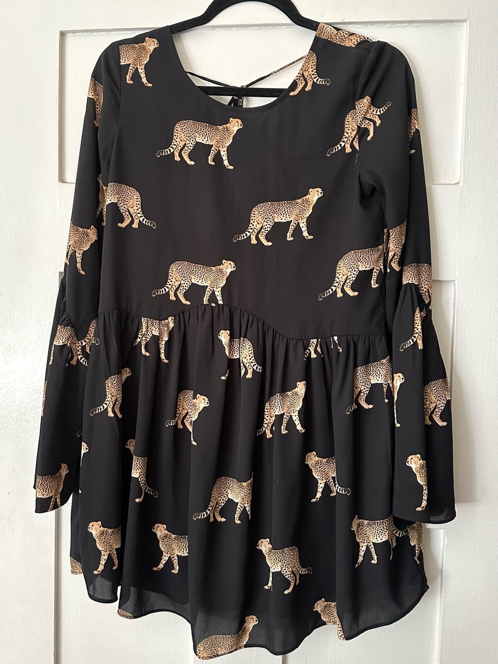 Buddy Love Bell Sleeve Cheetah Dress